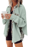 Patchwork Waffle Thermal Knit Shacket | Zarnesh
