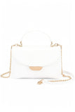 Patent Faux Leather Top Handle Snap Closure Crossbody Bag Zarnesh