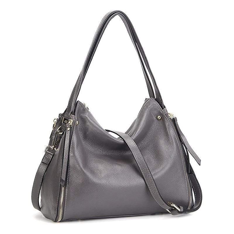 Pebbled Cow Leather Hobo Side Zips Handbag | Zarnesh