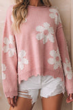 Women's Floral Pearl Beaded Valentine Heart Sweater | Zarnesh