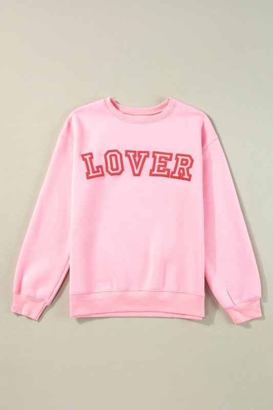 Women’s Valentines Lover Drop Shoulder Pullover Sweatshirt | Zarnesh