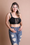 Women Plus Boho Eye Lace Applique Bralette Removeable Bra Pads Zarnesh