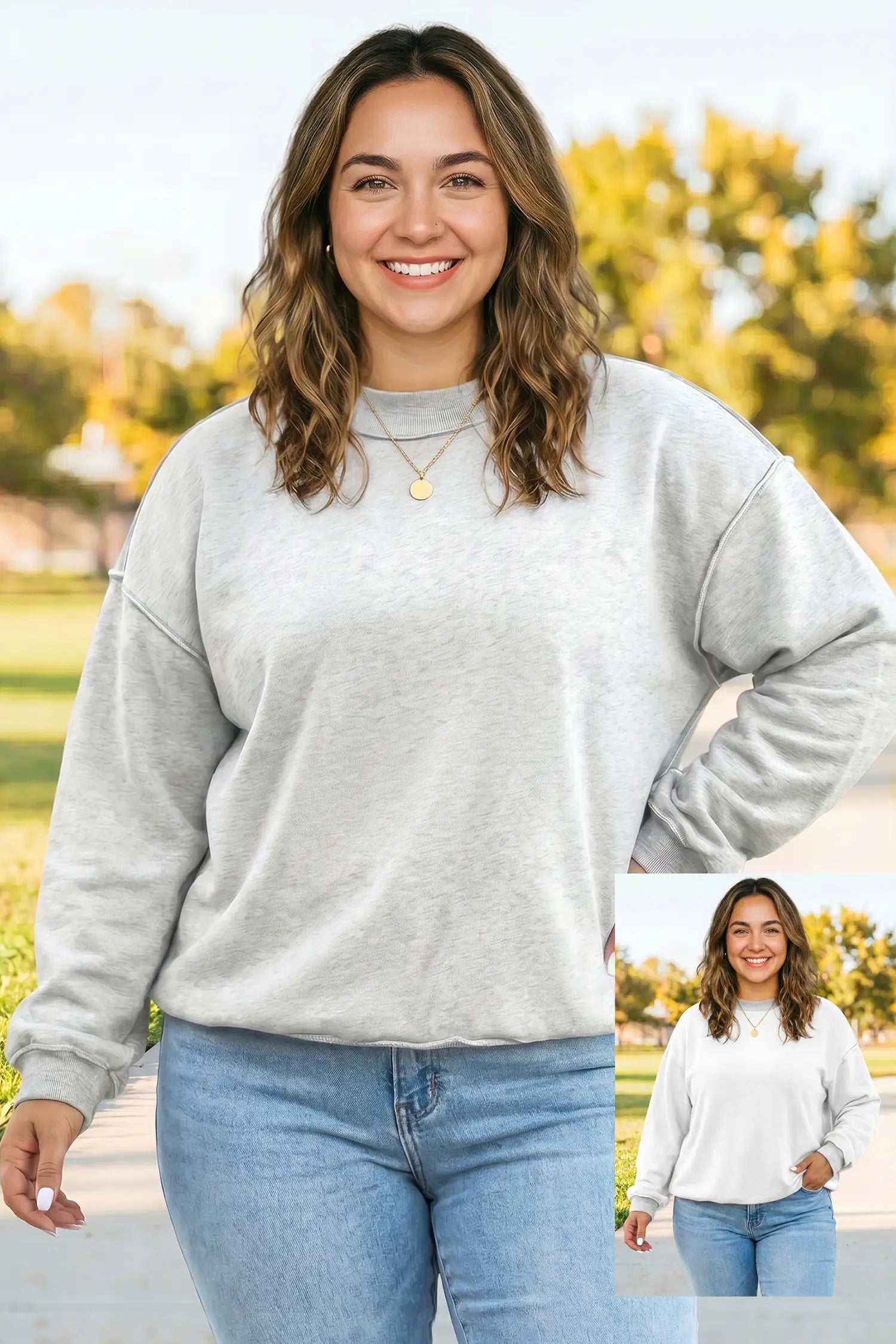Plus Size Drop Shoulder Slouchy Sweatshirt | Zarnesh