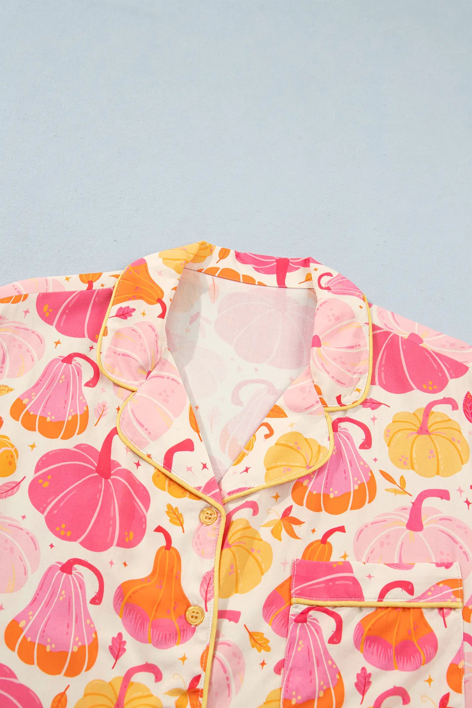 Pumpkin Pocket Shell Short Sleeve Lounge Set | Zarnesh