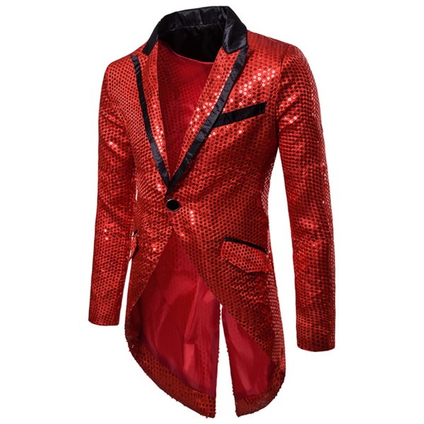 Men’s Sequin Tailcoat Formal Long Back Tuxedo Blazer Jacket | Zarnesh