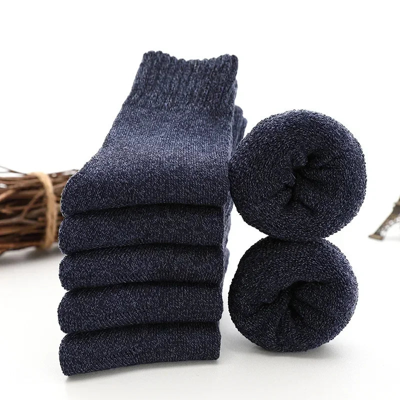 Men's 5 Pairs Thicken Wool Socks - Thermal Insulation Against Cold | Zarnesh