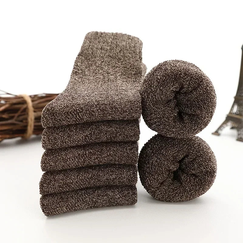 Men's 5 Pairs Thicken Wool Socks - Thermal Insulation Against Cold | Zarnesh