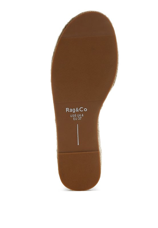 Women Scalar Genuine Leather Espadrille Flatforms Sandal Zarnesh