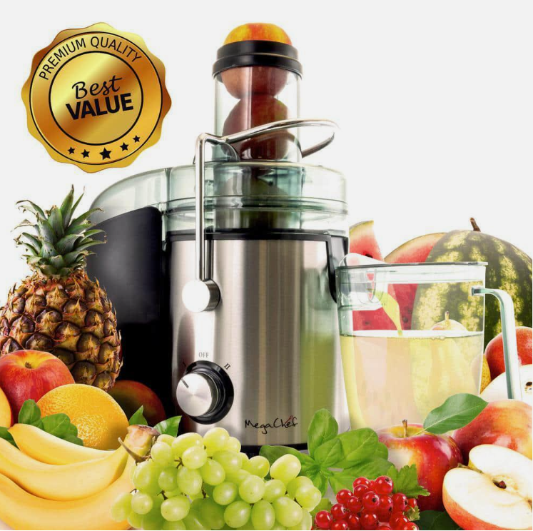 Megachef Stainless Steel Juice Extractor  Machine with Dual Speed Centrifugal Juicer | Zarnesh