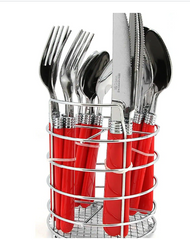 Gibson Sensations II 16 Piece Stainless Steel Flatware Set Red | Zarnesh