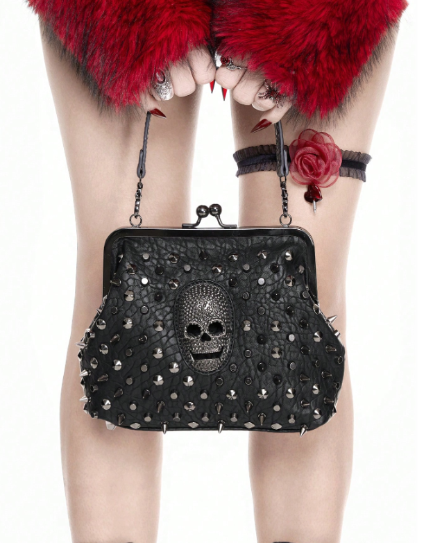 Women Skull Studded Shoulder Hand Strap Shoulder Bag | Zarnesh