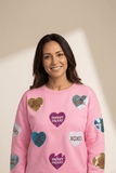 Sequin Conversation Heart Sweatshirt | Zarnesh