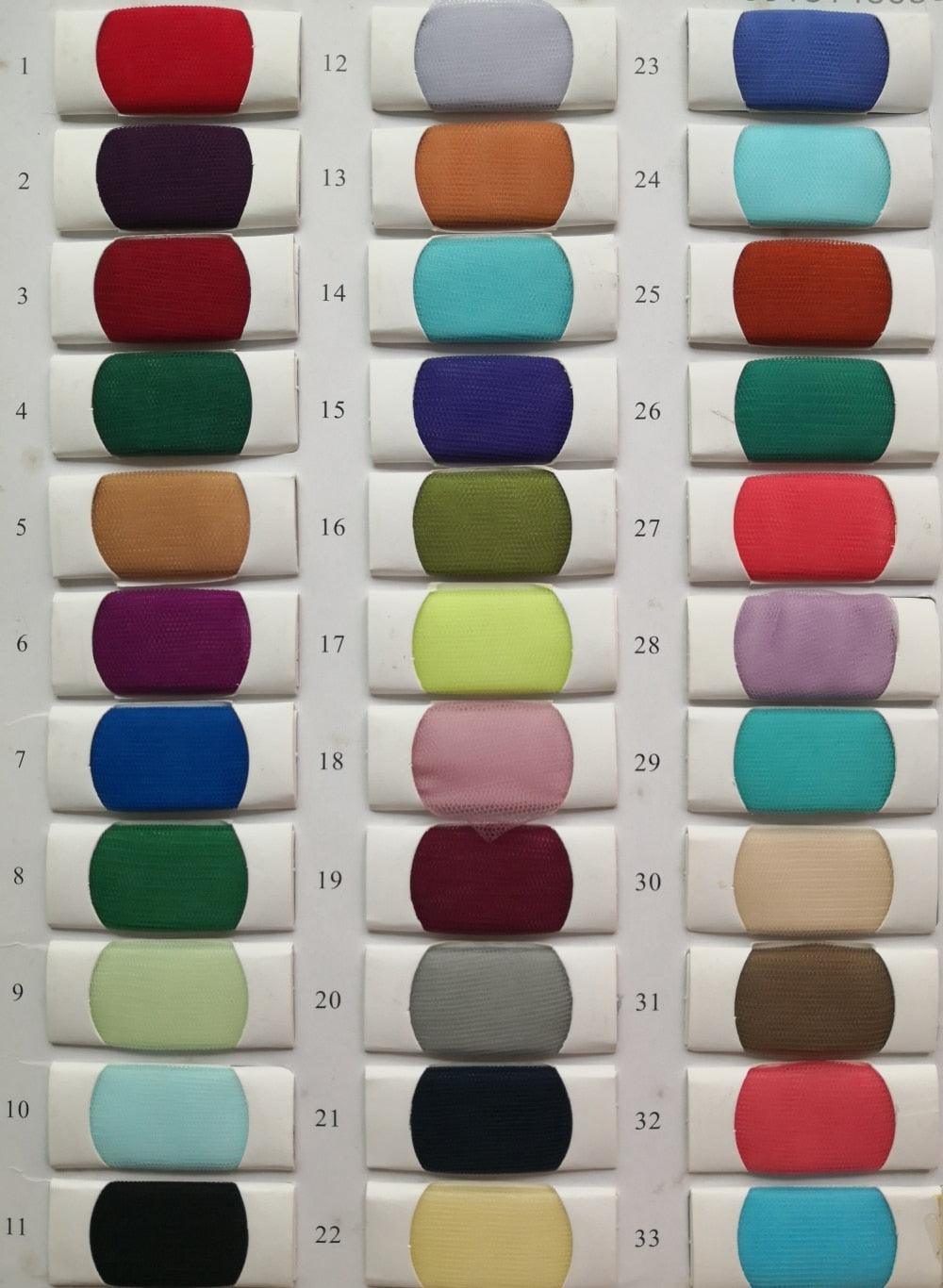 Color swatch chart with fabric samples in various colors.
