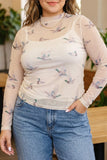 Sheer Mesh Duck Mock Neck Tunic Top | Zarnesh