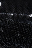 Close-up of black sequin fabric
