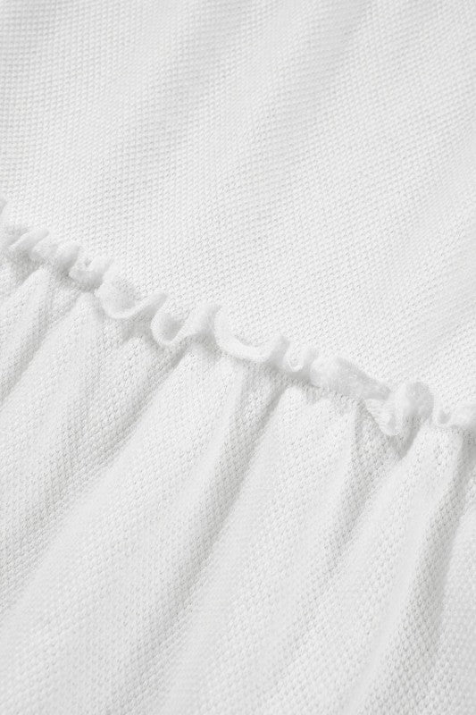 Women’s Sleeveless Tiered Frill Trim A-Line Tank Top | Zarnesh