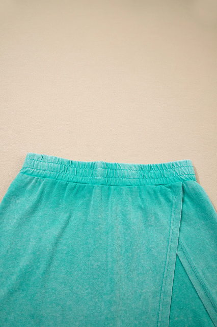 Women Summer 2 Pieces Cotton Tank Top Lined Split Skirt Set Zarnesh