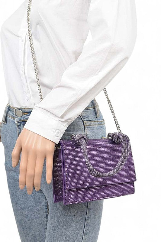 Women Rhinestone Top Handle Rhinestone Crossbody Bag | Zarnesh