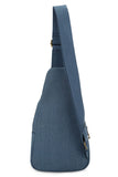 Unisex Quilted Denim Chest Sling Backpack | Zarnesh
