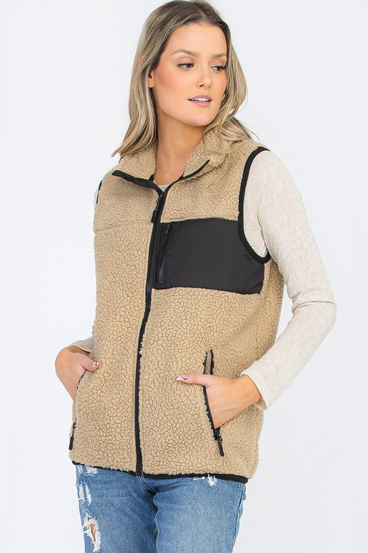 Unisex Sherpa Fleece Vest Top Jacket | Zarnesh