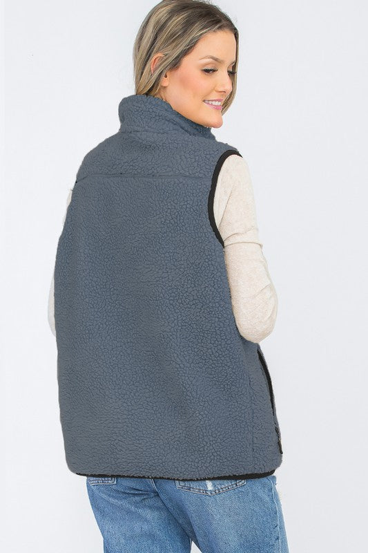 Unisex Sherpa Fleece Vest Top Jacket | Zarnesh