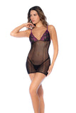 Woman wearing a black lace lingerie set on a white background