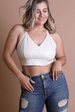 Women Plus Faux Leather Eye Hook And Closure Longline Bralette Zarnesh 