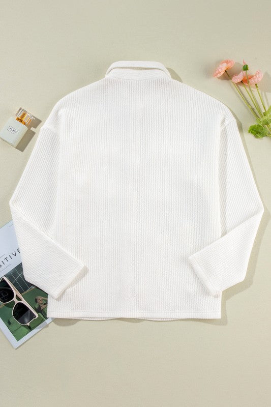 Women’s Solid Corduroy Waffle Button-Up Jacket | Zarnesh