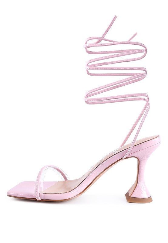 Womem Biten Berry Spool Heeled Lace Up Sandal | Zarnesh