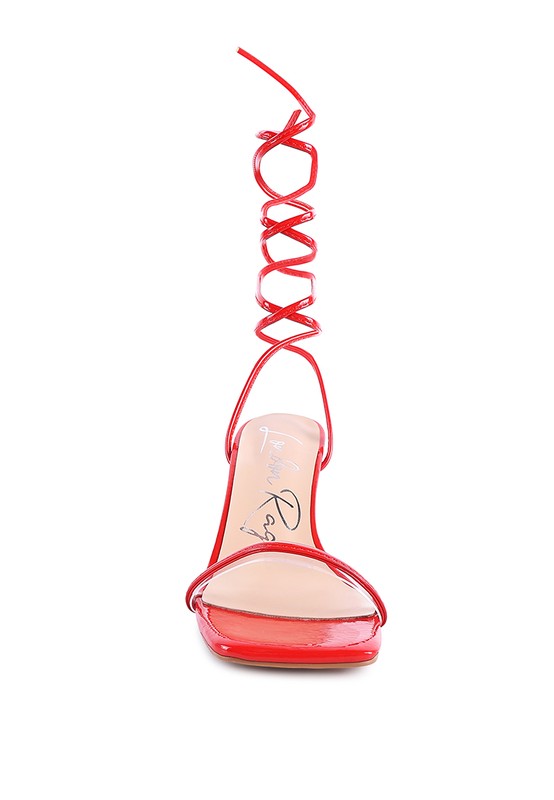 Womem Biten Berry Spool Heeled Lace Up Sandal | Zarnesh