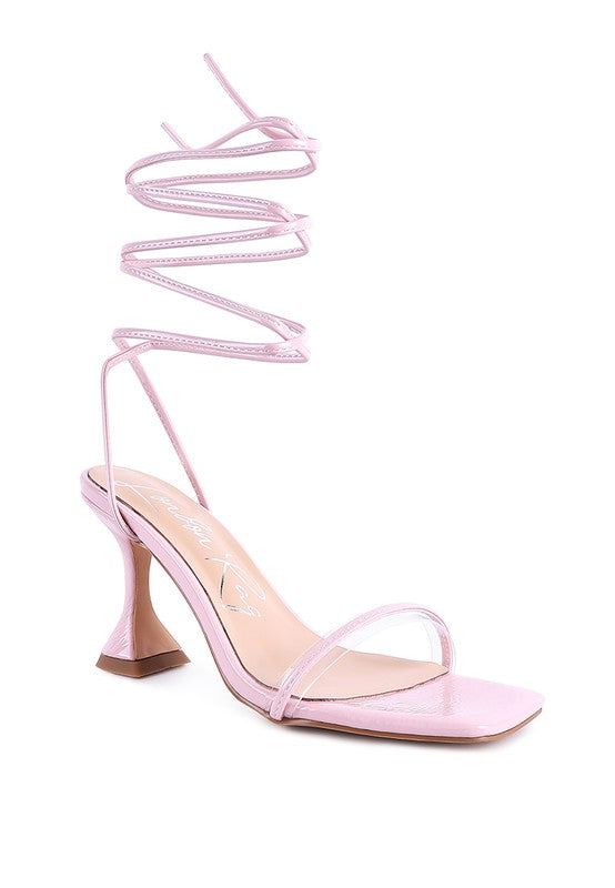 Womem Biten Berry Spool Heeled Lace Up Sandal | Zarnesh