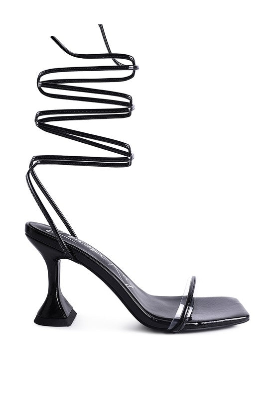 Womem Biten Berry Spool Heeled Lace Up Sandal | Zarnesh