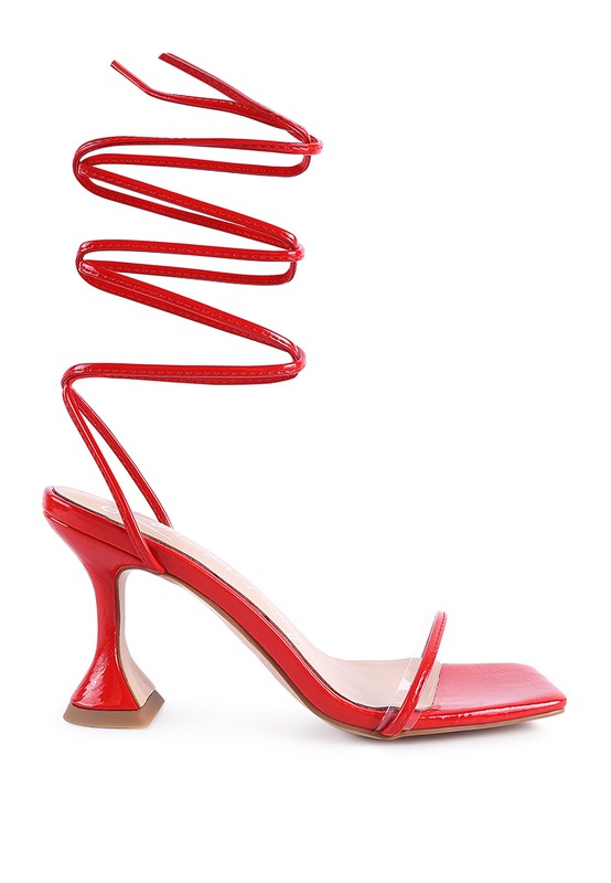 Womem Biten Berry Spool Heeled Lace Up Sandal | Zarnesh