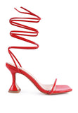 Womem Biten Berry Spool Heeled Lace Up Sandal | Zarnesh