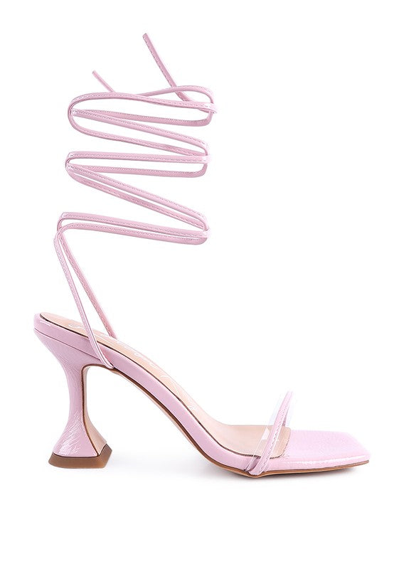 Womem Biten Berry Spool Heeled Lace Up Sandal | Zarnesh