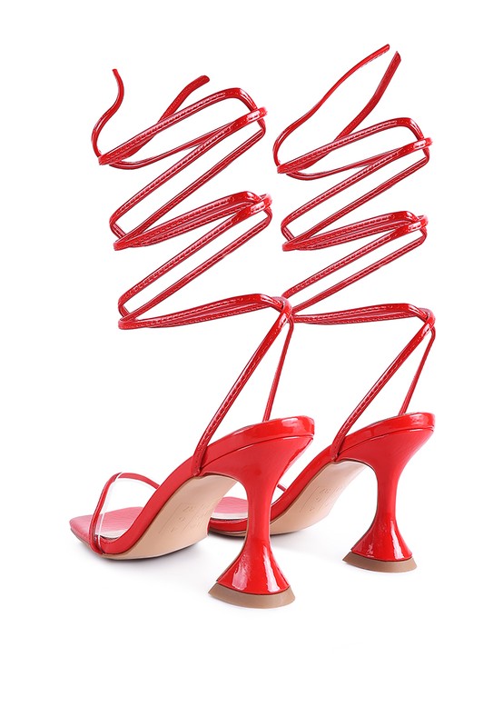 Womem Biten Berry Spool Heeled Lace Up Sandal | Zarnesh