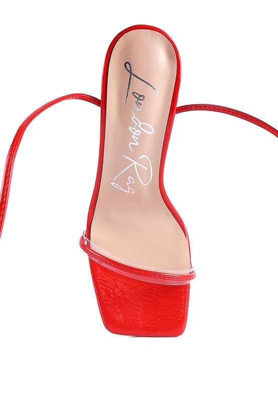 Womem Biten Berry Spool Heeled Lace Up Sandal | Zarnesh