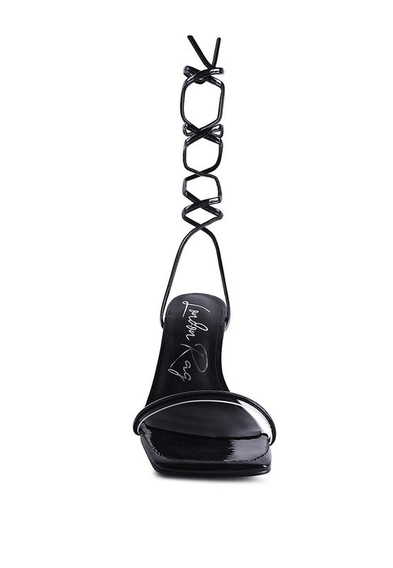 Womem Biten Berry Spool Heeled Lace Up Sandal | Zarnesh