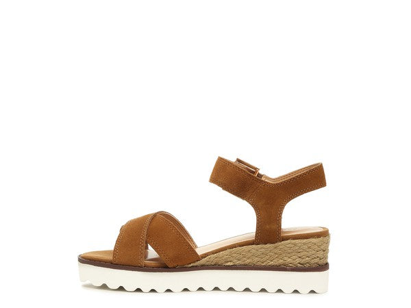 Women's Casa Pin Buckle Ankle Strap Wedge Sandals | Zarnesh