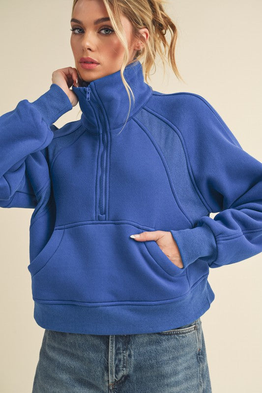 Women’s Dove Funnel Neck Half Zip | Zarnesh