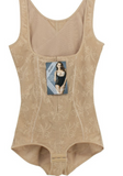 Women Floral Mesh Body Shaper Wide Strap 65011 Beige Zarnesh
