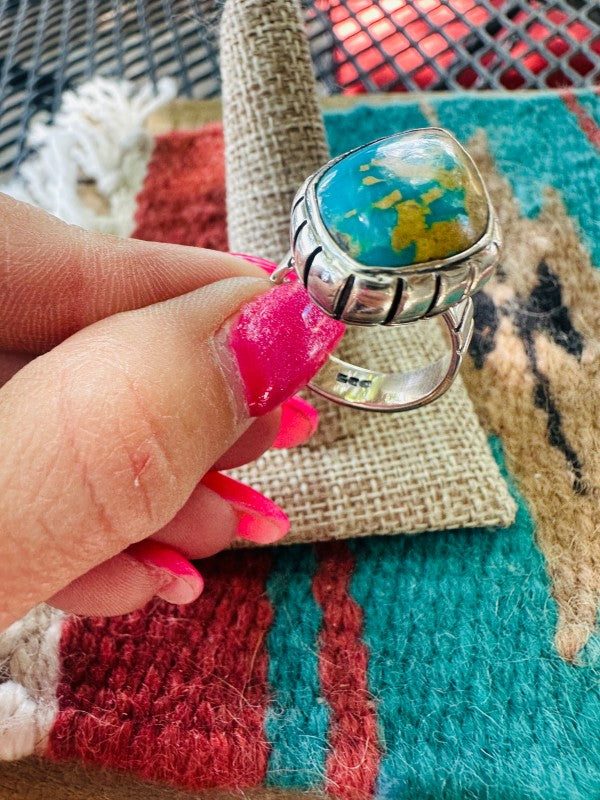 Women’s Navajo Royston Turquoise & Sterling Silver Ring | Zarnesh