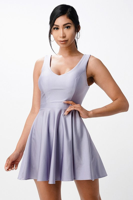 Women's Sleeveless Dalia Fit and Flared Tricot Dress | Zarnesh