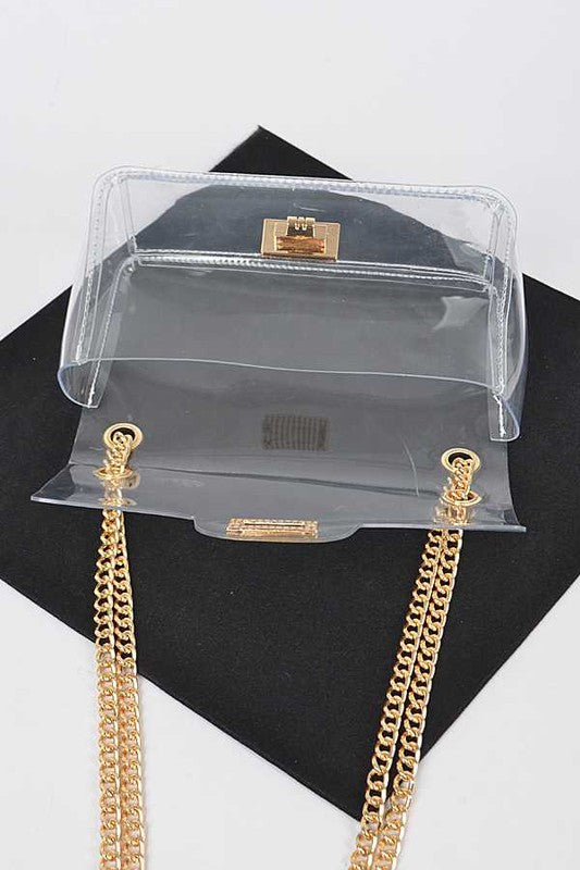 Womens 2 In 1 Cleared Convertible Stadium Bag Set | Zarnesh