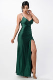 Women Tara Side Pleat Overlap Sleek Sleeveless Gown Side Opening Zarnesh