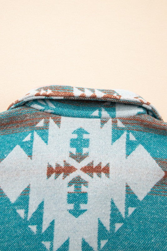 Women’s Aztec Print Elastic Cuffs Fleece Quarter-Zip Sweatshirt | Zarnesh