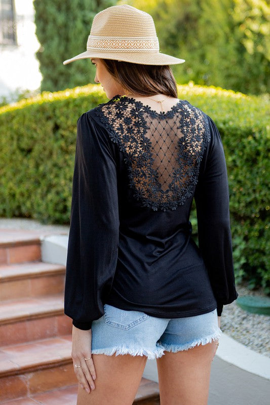 Women Back Patch Bell Sleeve Jersey Rayon Pull On Span Top Zarnesh