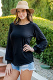 Women Back Patch Bell Sleeve Jersey Rayon Pull On Span Top Zarnesh