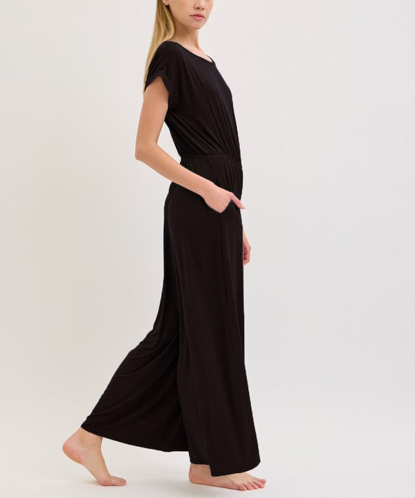 Women Bamboo Crazy Elasticated Waist Ankle Length Romper Zarnesh