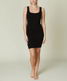 Women Bamboo Double U Neck Layred Sleeveless Tank Dress | Zarnesh